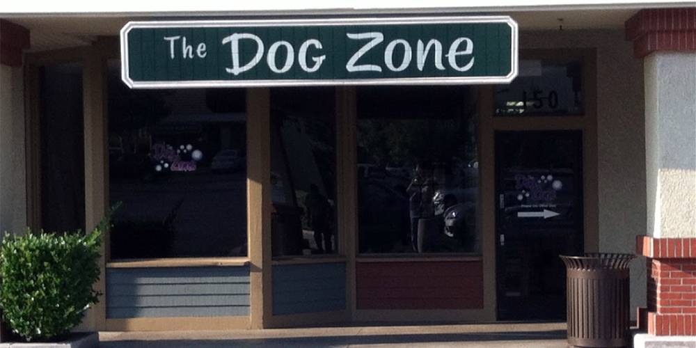 Storefront of The Dog Zone, site of dog teeth cleaning in Monrovia by Qualified Pet Dental.