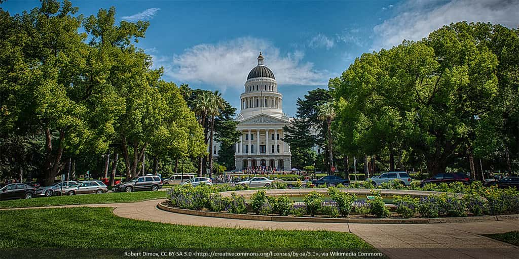 The Capitol building of California in Sacramento.