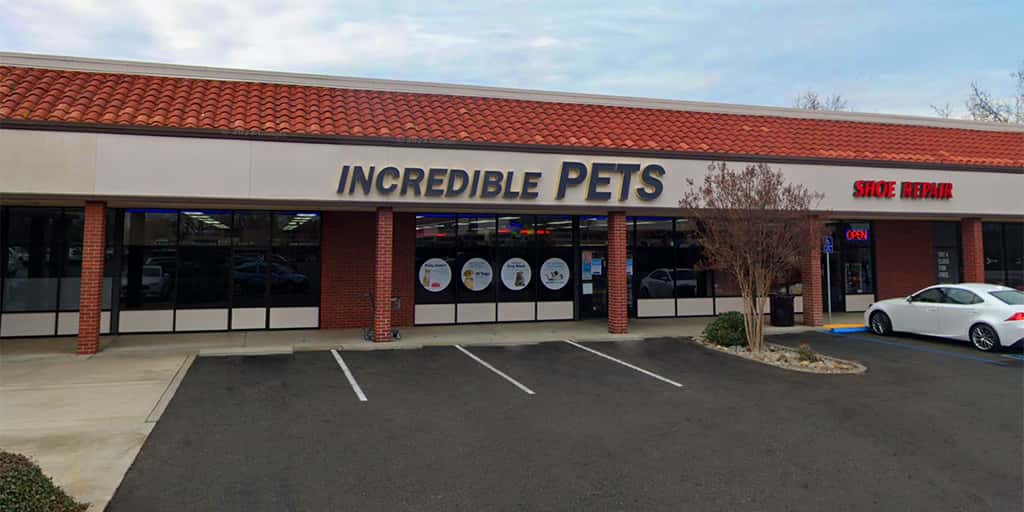 Storefront of Incredible Pets, site of dog teeth cleaning in Carmichael, CA by Qualified Pet Dental