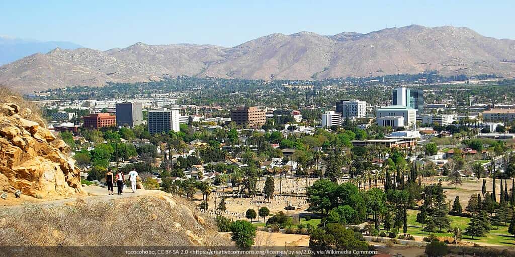 Descent from Mount Rubidoux, overlooking Riverside, California